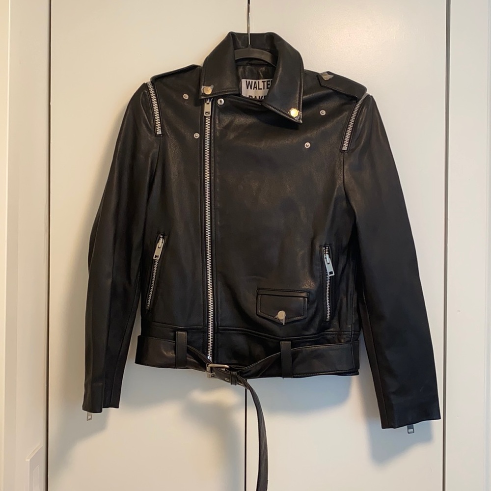 Walter Baker Josiane Lamb Leather Biker Jacket